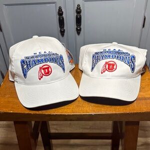 Lot of 2 White NCAA National Champions hats